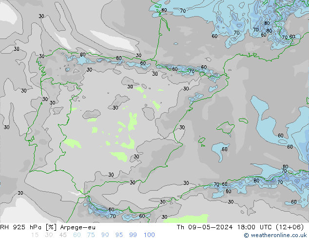 925 hPa Nispi Nem Arpege-eu Per 09.05.2024 18 UTC