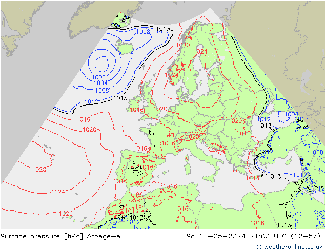 Luchtdruk (Grond) Arpege-eu za 11.05.2024 21 UTC