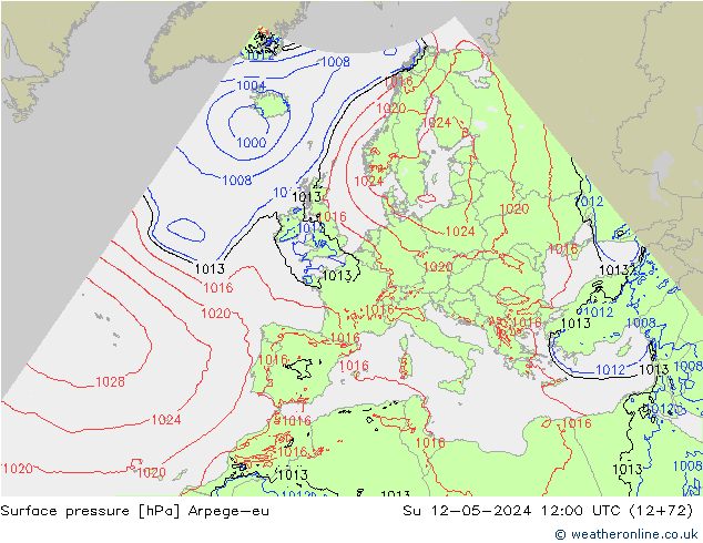 приземное давление Arpege-eu Вс 12.05.2024 12 UTC