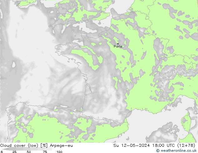 Bewolking (Laag) Arpege-eu zo 12.05.2024 18 UTC