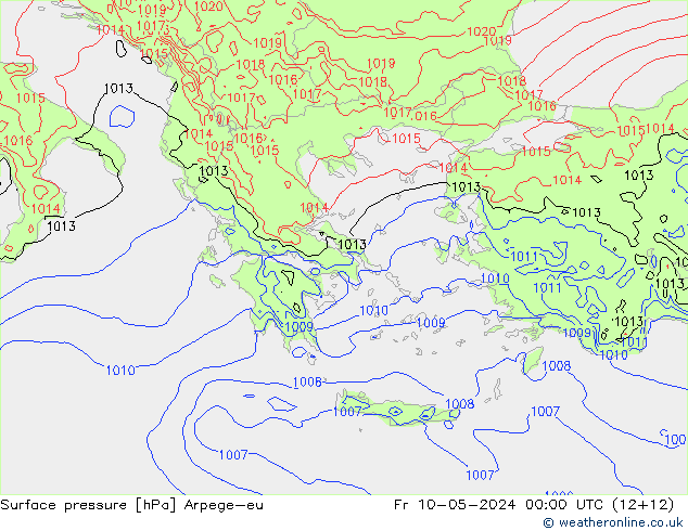 ciśnienie Arpege-eu pt. 10.05.2024 00 UTC
