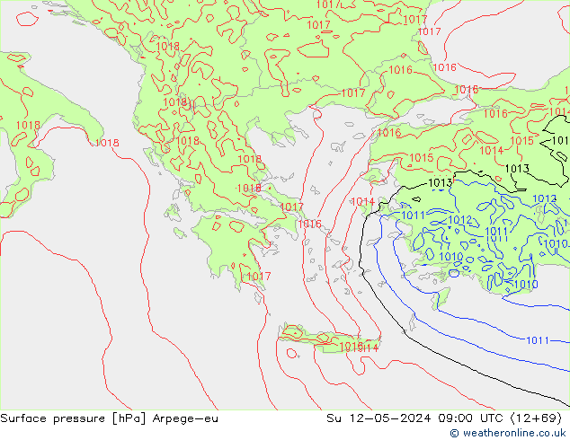 Yer basıncı Arpege-eu Paz 12.05.2024 09 UTC