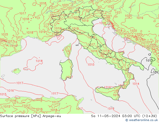 Yer basıncı Arpege-eu Cts 11.05.2024 03 UTC