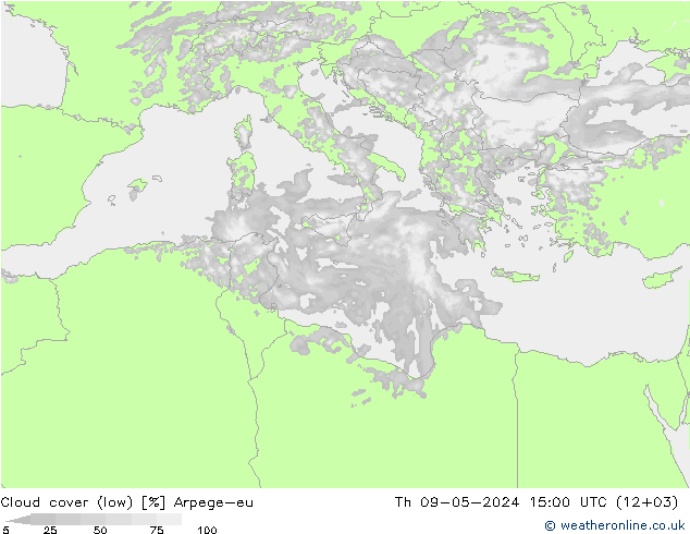 zachmurzenie (niskie) Arpege-eu czw. 09.05.2024 15 UTC