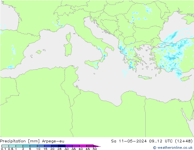 Neerslag Arpege-eu za 11.05.2024 12 UTC