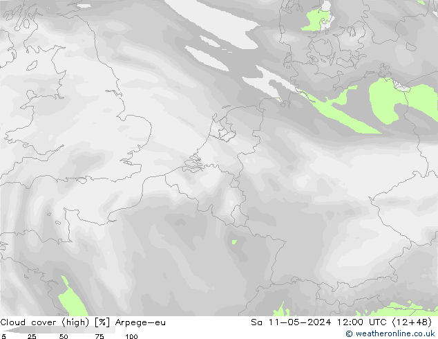 Wolken (hohe) Arpege-eu Sa 11.05.2024 12 UTC