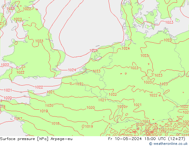 pression de l'air Arpege-eu ven 10.05.2024 15 UTC