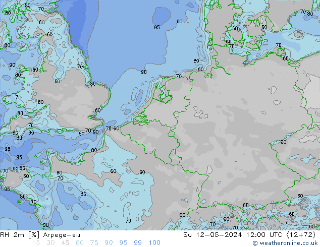 RH 2m Arpege-eu Su 12.05.2024 12 UTC
