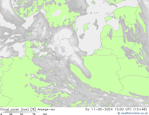 Bulutlar (düşük) Arpege-eu Cts 11.05.2024 12 UTC