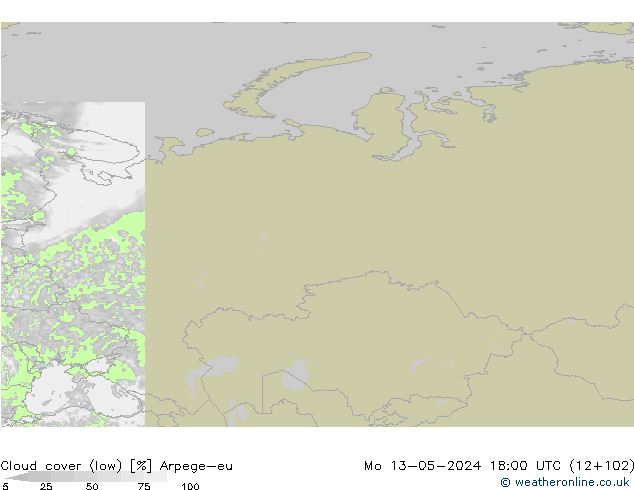 Wolken (tief) Arpege-eu Mo 13.05.2024 18 UTC