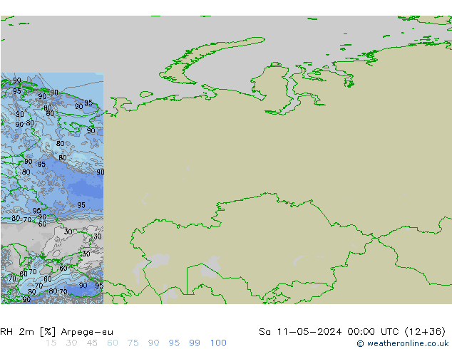 RH 2m Arpege-eu сб 11.05.2024 00 UTC