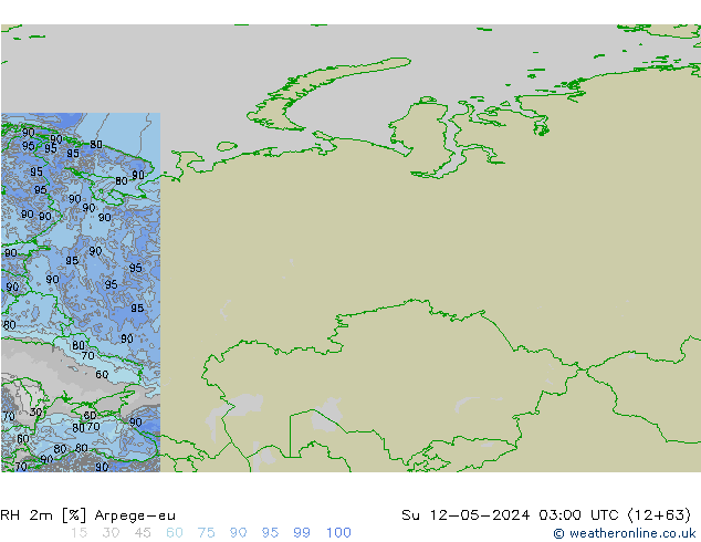 RH 2m Arpege-eu Вс 12.05.2024 03 UTC