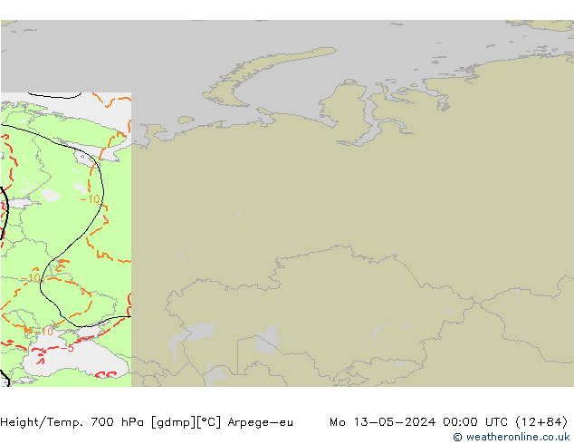 Hoogte/Temp. 700 hPa Arpege-eu ma 13.05.2024 00 UTC