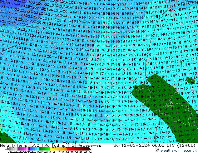 Height/Temp. 500 hPa Arpege-eu Su 12.05.2024 06 UTC