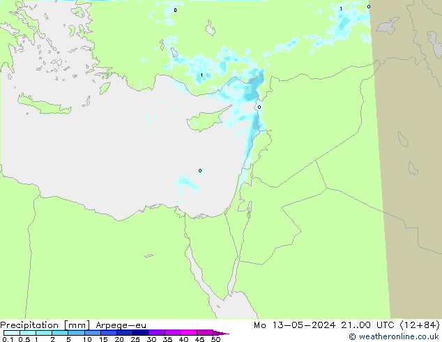 Precipitation Arpege-eu Mo 13.05.2024 00 UTC