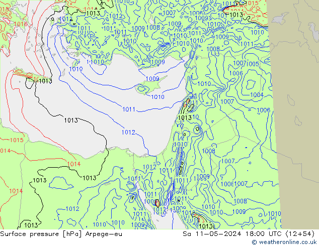 Luchtdruk (Grond) Arpege-eu za 11.05.2024 18 UTC