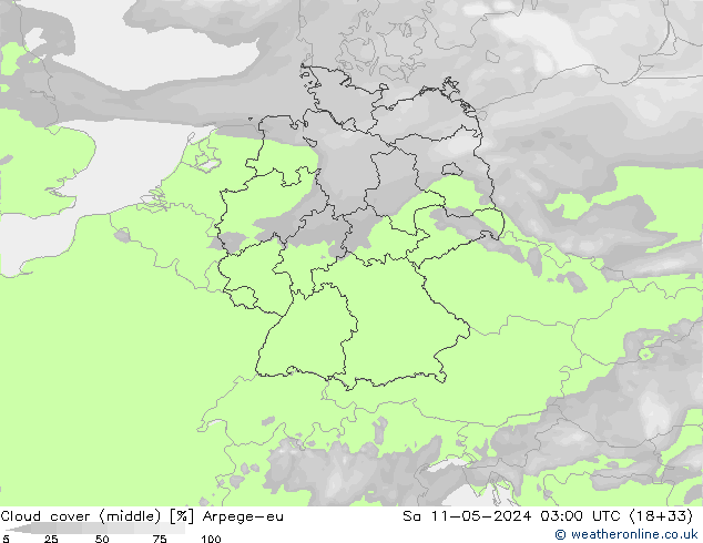 облака (средний) Arpege-eu сб 11.05.2024 03 UTC