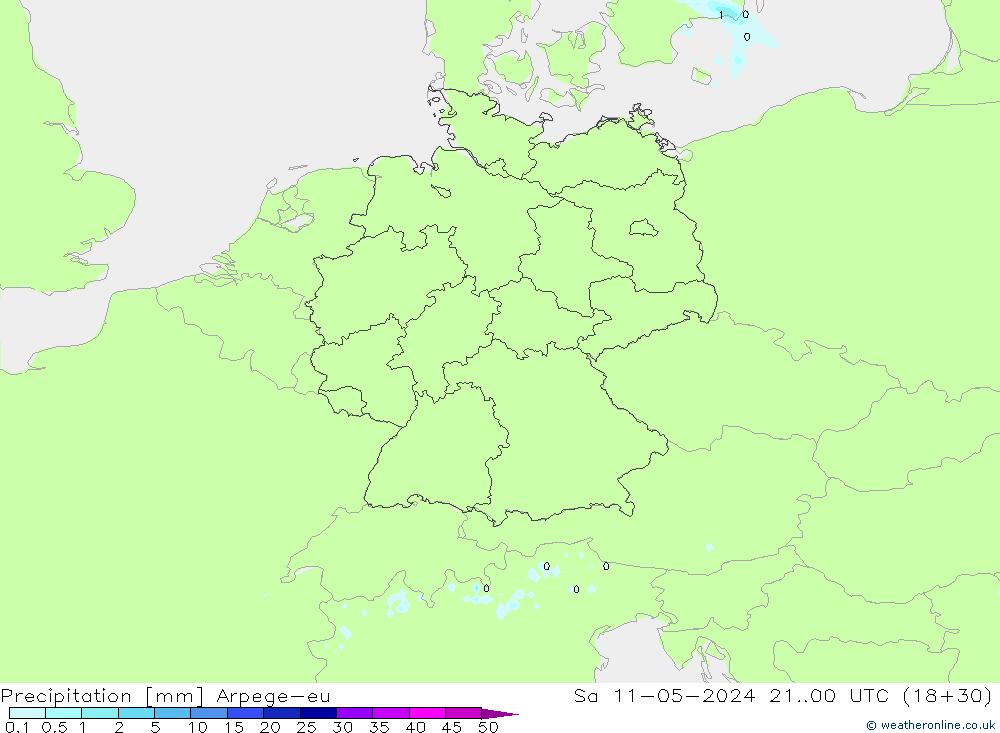 Niederschlag Arpege-eu Sa 11.05.2024 00 UTC