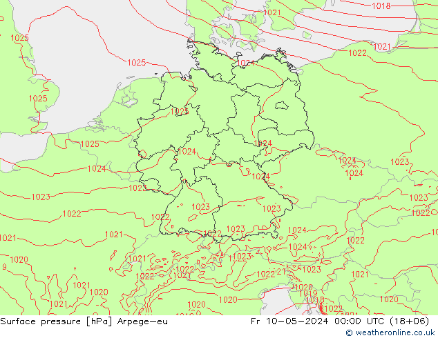 ciśnienie Arpege-eu pt. 10.05.2024 00 UTC
