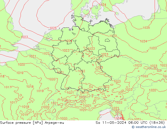 pressão do solo Arpege-eu Sáb 11.05.2024 06 UTC