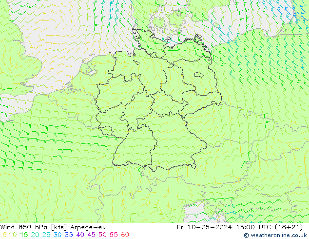 风 850 hPa Arpege-eu 星期五 10.05.2024 15 UTC