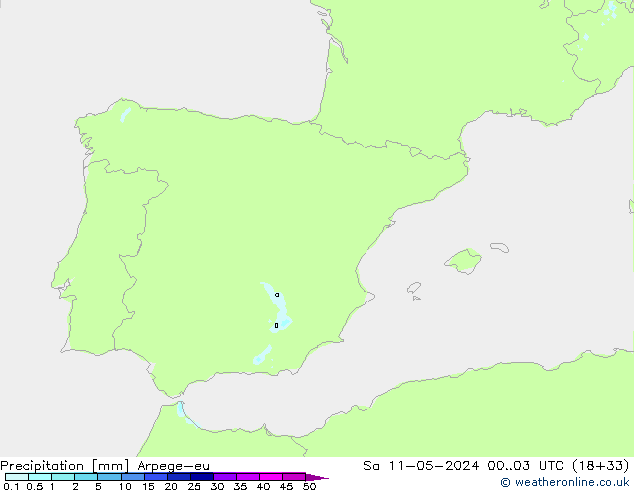 Precipitation Arpege-eu Sa 11.05.2024 03 UTC