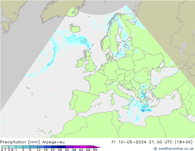 Precipitación Arpege-eu vie 10.05.2024 00 UTC