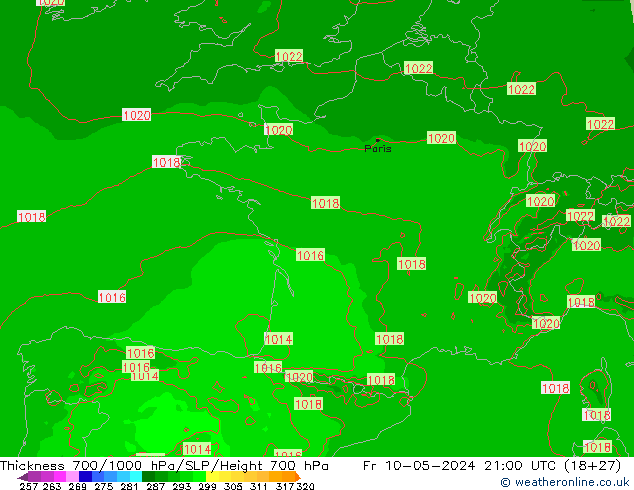 Dikte700-1000 hPa Arpege-eu vr 10.05.2024 21 UTC