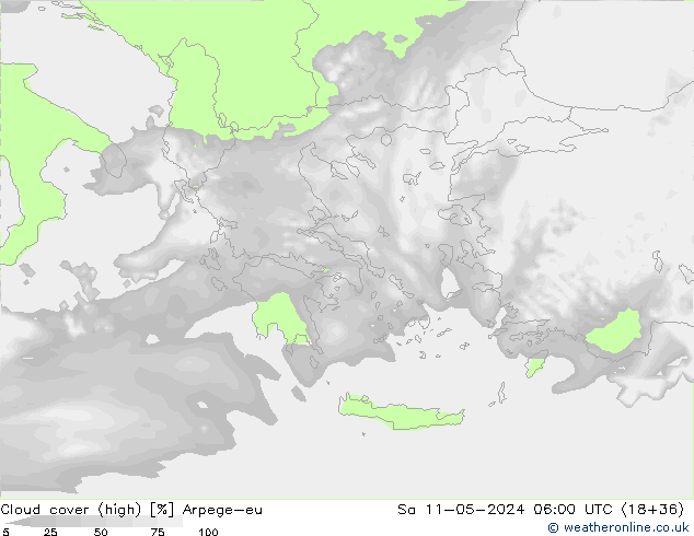 nuvens (high) Arpege-eu Sáb 11.05.2024 06 UTC