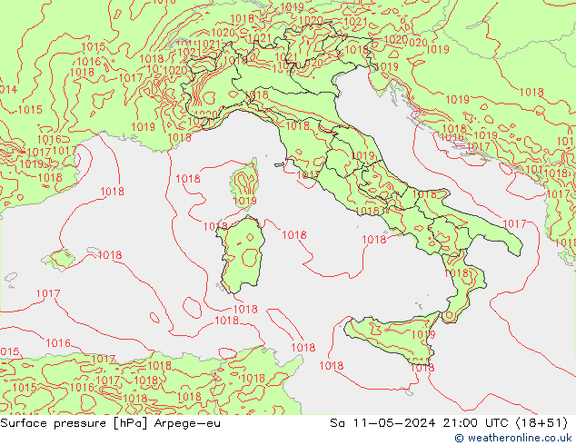 ciśnienie Arpege-eu so. 11.05.2024 21 UTC