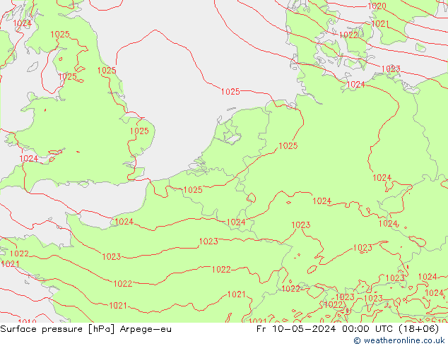 Surface pressure Arpege-eu Fr 10.05.2024 00 UTC