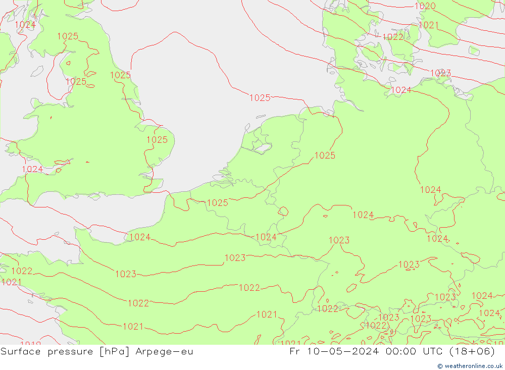Presión superficial Arpege-eu vie 10.05.2024 00 UTC
