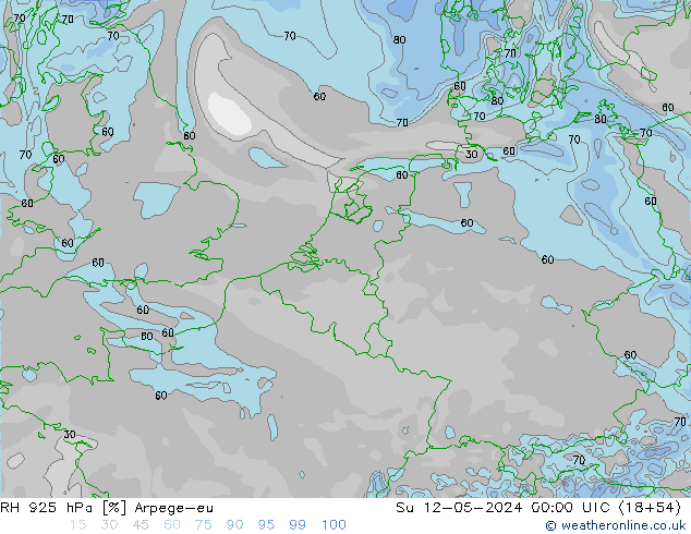 RH 925 hPa Arpege-eu Su 12.05.2024 00 UTC