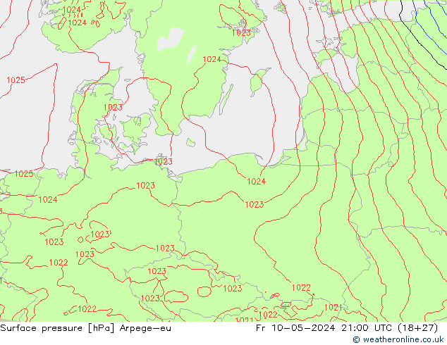 pression de l'air Arpege-eu ven 10.05.2024 21 UTC