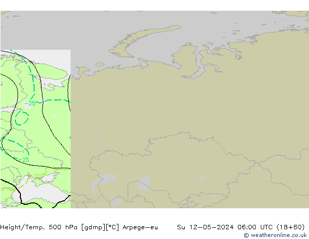 Hoogte/Temp. 500 hPa Arpege-eu zo 12.05.2024 06 UTC