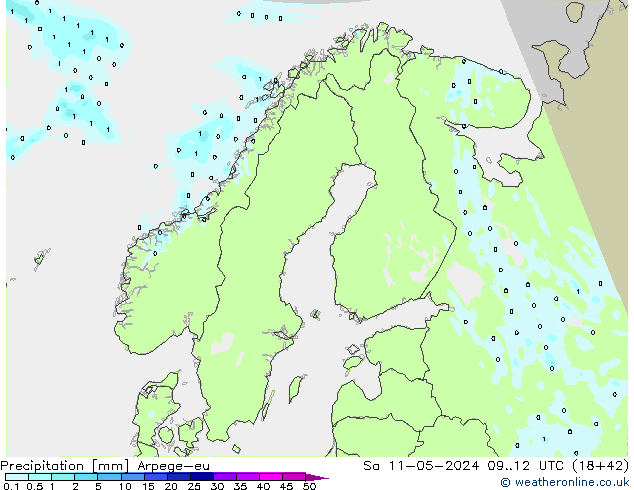 Precipitation Arpege-eu Sa 11.05.2024 12 UTC