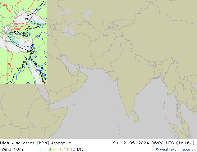 High wind areas Arpege-eu Su 12.05.2024 06 UTC