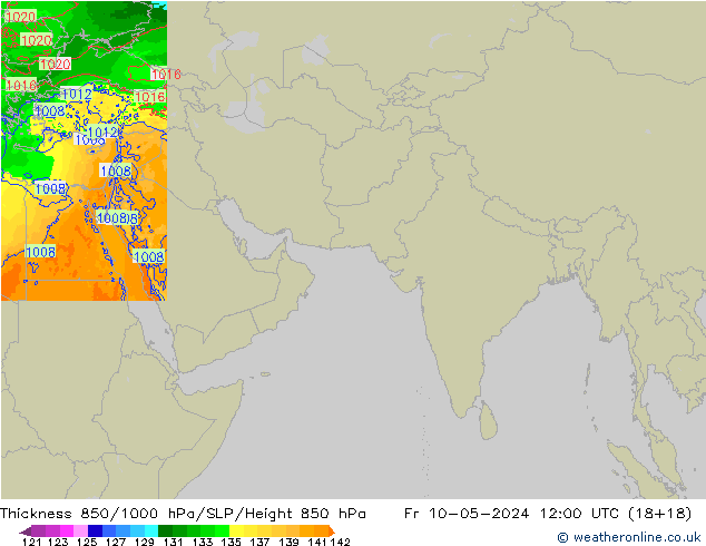 Thck 850-1000 hPa Arpege-eu Fr 10.05.2024 12 UTC