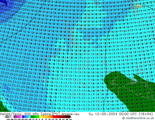 Height/Temp. 500 hPa Arpege-eu Su 12.05.2024 00 UTC