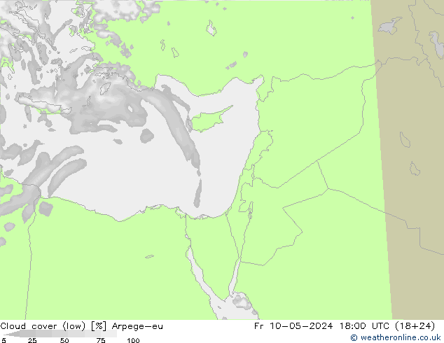 Nuages (bas) Arpege-eu ven 10.05.2024 18 UTC