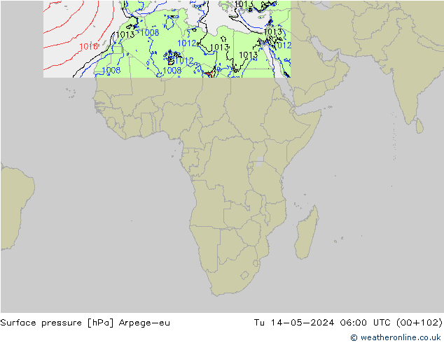 приземное давление Arpege-eu вт 14.05.2024 06 UTC