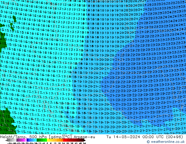 Height/Temp. 500 hPa Arpege-eu Tu 14.05.2024 00 UTC