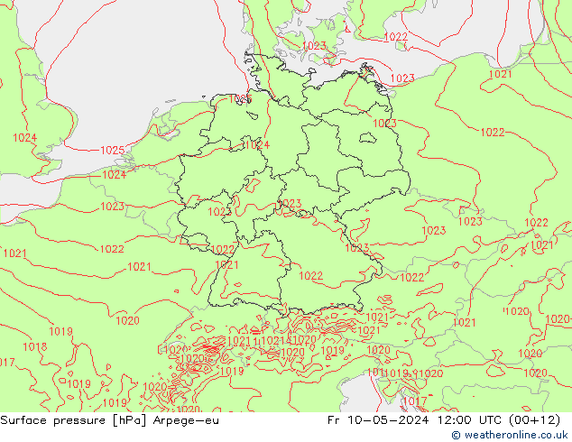 Yer basıncı Arpege-eu Cu 10.05.2024 12 UTC
