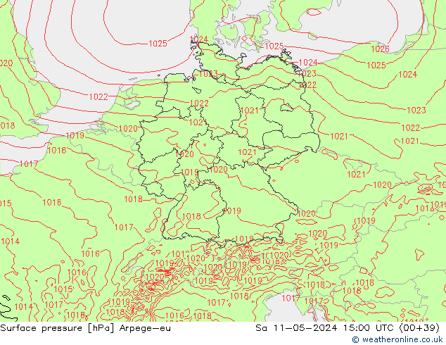 pression de l'air Arpege-eu sam 11.05.2024 15 UTC