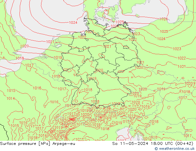 ciśnienie Arpege-eu so. 11.05.2024 18 UTC