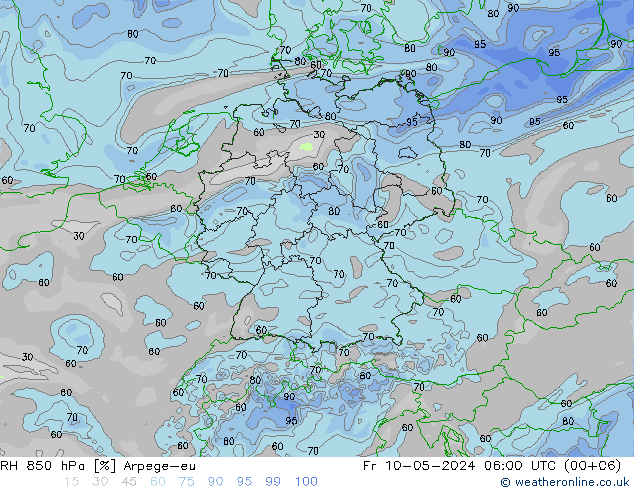 850 hPa Nispi Nem Arpege-eu Cu 10.05.2024 06 UTC