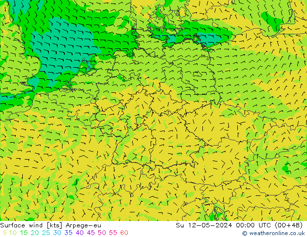 风 10 米 Arpege-eu 星期日 12.05.2024 00 UTC