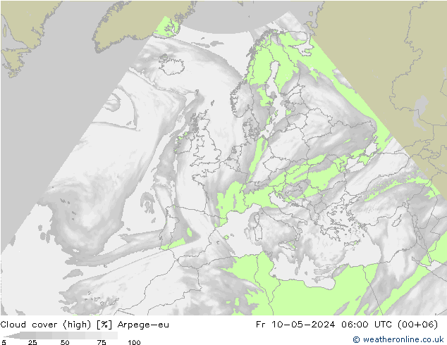 Bewolking (Hoog) Arpege-eu vr 10.05.2024 06 UTC