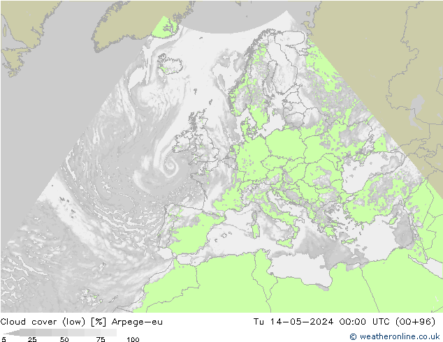 облака (низкий) Arpege-eu вт 14.05.2024 00 UTC