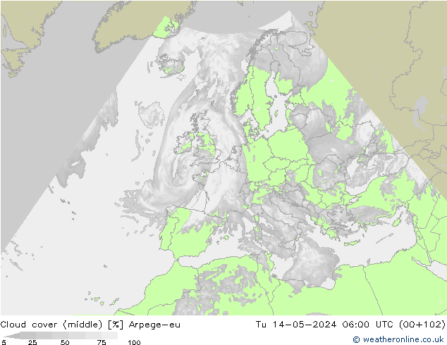 nuvens (médio) Arpege-eu Ter 14.05.2024 06 UTC